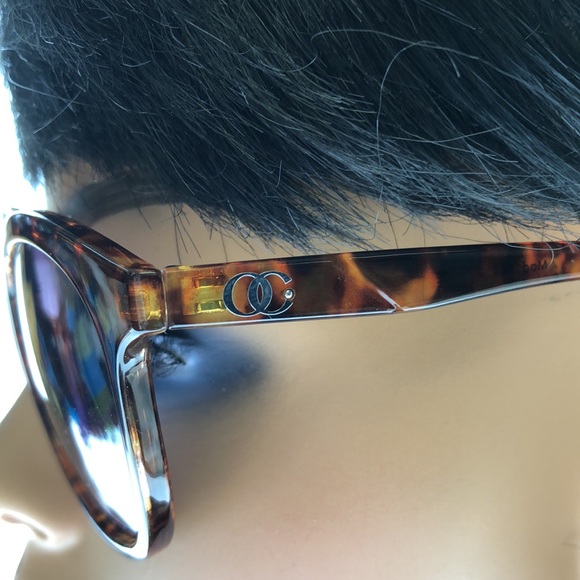 Oleg Cassini Round Tortoise Shell Cat Eye Frame Thin Arm Gray Tint - Picture 7 of 7